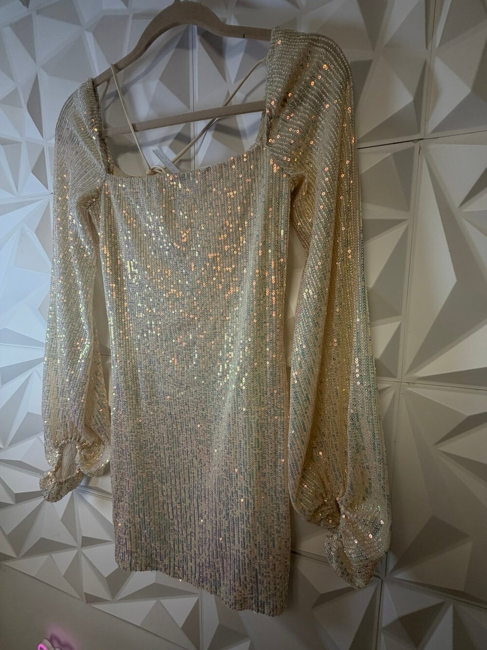 Sparkly sequin long sleeve mini dress